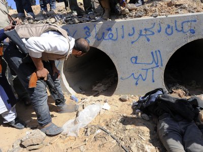 The sewer where Colonel Gaddafi was found